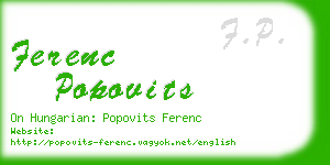 ferenc popovits business card